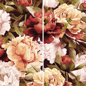 х9999092049Peony Панно из 2-х плиток 50х40